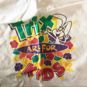 NWOT Vintage Trix for Kids tee Youth Large 100% cotton white
